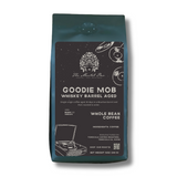 Goodie Mob single-origin coffee aged in bourbon barrels with rich caramel and oak notes.