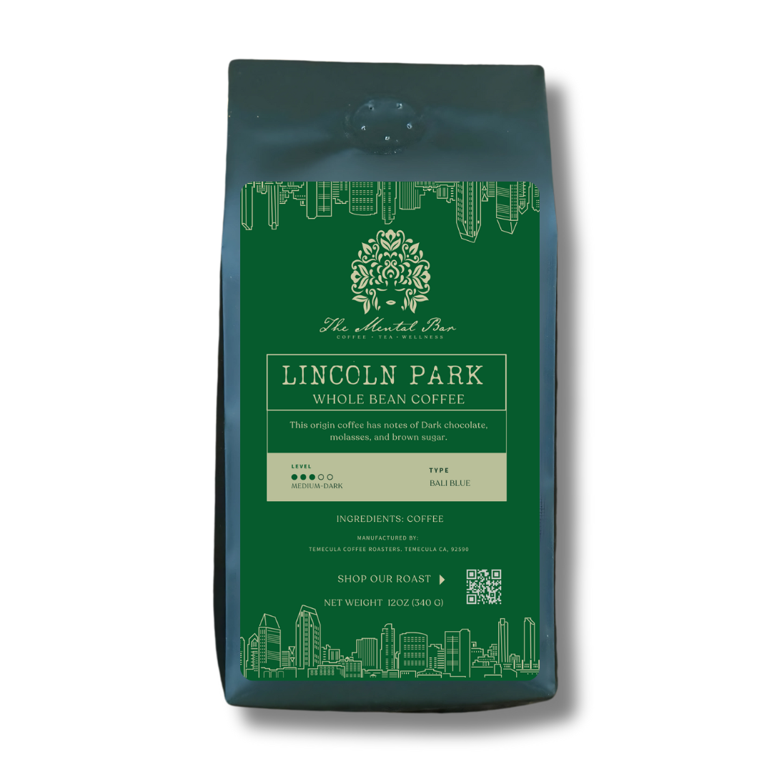 Lincoln Park medium roast coffee featuring rich, bold flavors and smooth undertones in premium recyclable packaging.