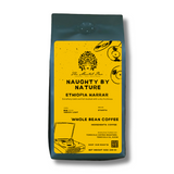 Naughty By Nature Ethiopian coffee beans with berry, honey, and chocolate notes.