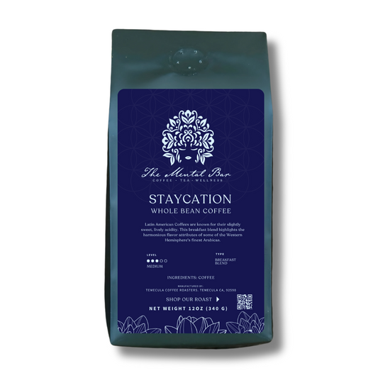 Staycation light roast coffee with tropical fruit and creamy notes.