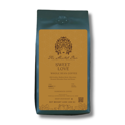 Sweet Love medium roast coffee featuring romantic chocolate and berry notes.